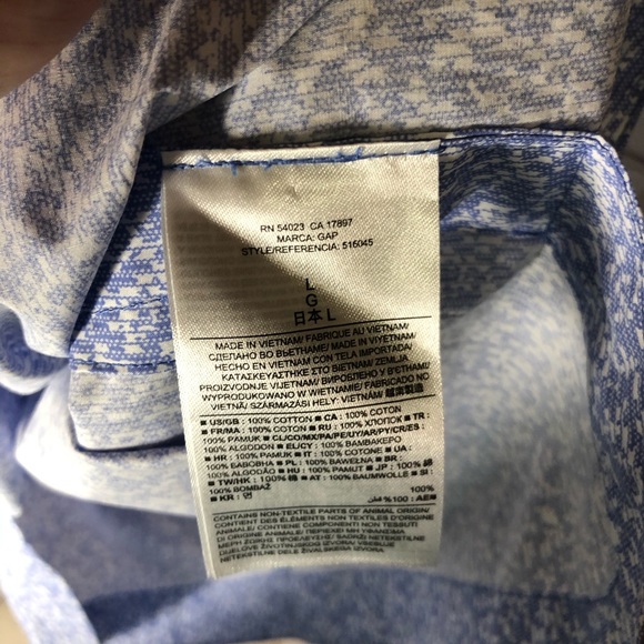 Gap Blue Floral Side Vent 100% cotton Tank Cottagecore casual modest - Picture 4 of 6